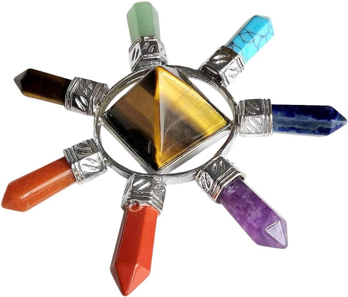 Tijgeroog Energie Generator Kristallen Piramide - Goudbruin - 3.5 Inch