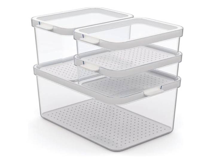 Rotho Set mit 4 transparenten Behältern Cauma 2 x 1,2 l - 1 x 2,15 l - 1 x 4,65 l