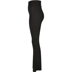 Urban Classics, Damen, Sporthose, Ausgestellte gerippte Leggings mit hoher Taille, Damen (XL), Schwarz
