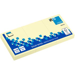 Info Haftnotizen Sticky Notes, 5653-01, gelb, 50 x 40mm, selbstklebend, 3x 100 Blatt
