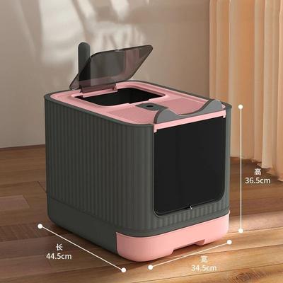 Uplifted Goods Enclosed Cat Litter Box With UV Light For Odor Control pink