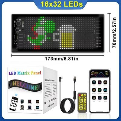 Combo Retail Shop Multi Functional Bright Devil Eyes LED Light For Car Windshield, Flexible Programmable Scrolling LED Display 16x32 Leds
