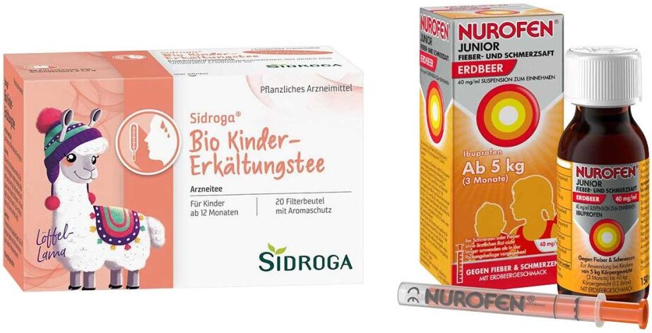 Sidroga Bio Kinder-Erkältungstee + Nurofen Junior Fieber- & Schm