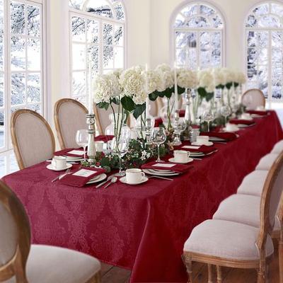 Threadmade Home Llc Abshire Rectangle Tablecloth, 52 x 70, Burgundy