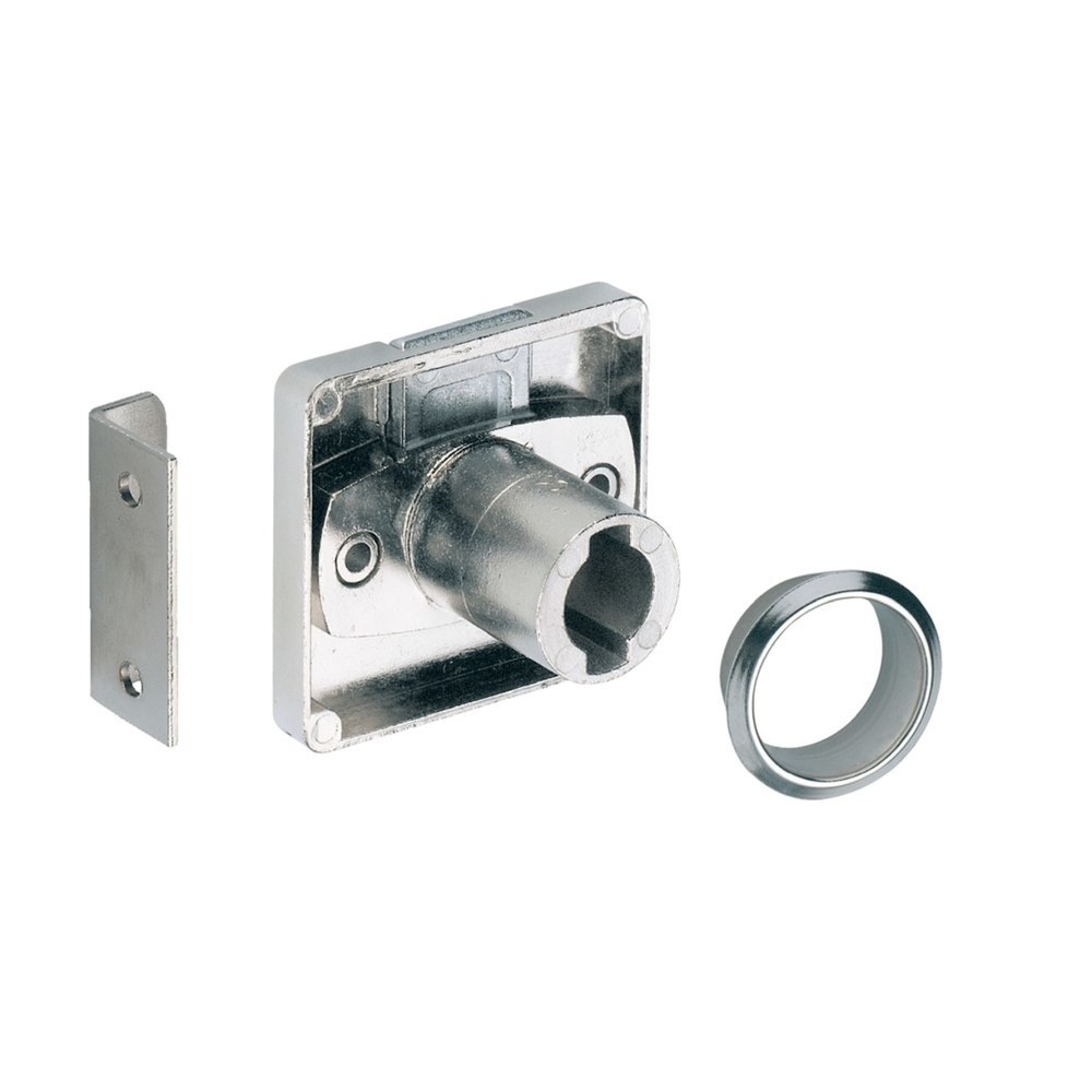 Hettich Möbel-Zylinderkastenschloss-Set Prestige 2000, B 43mm, H 40mm, Zylinder Ø 18x20mm 77894