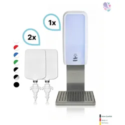 SET: Schaumseifenspender SENSOR Cosmos (berührungslos) +2x1L Schaumseife mild+ Edelstahlhalterung mit Auffangschale Wandmontage