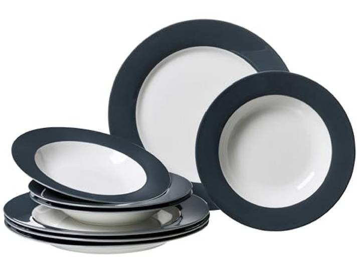 Tafelservice Doppio, 8-teilig, Anthrazit