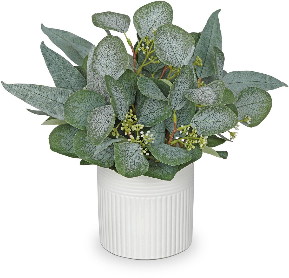 Realistische Faux Eucalyptus Kunstplant in Keramische Pot - 30 cm