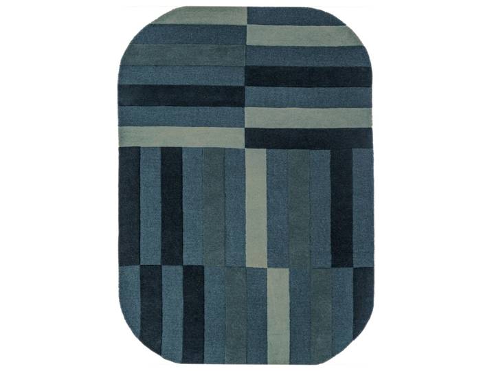 Tapis en laine bleu 140x200cm
