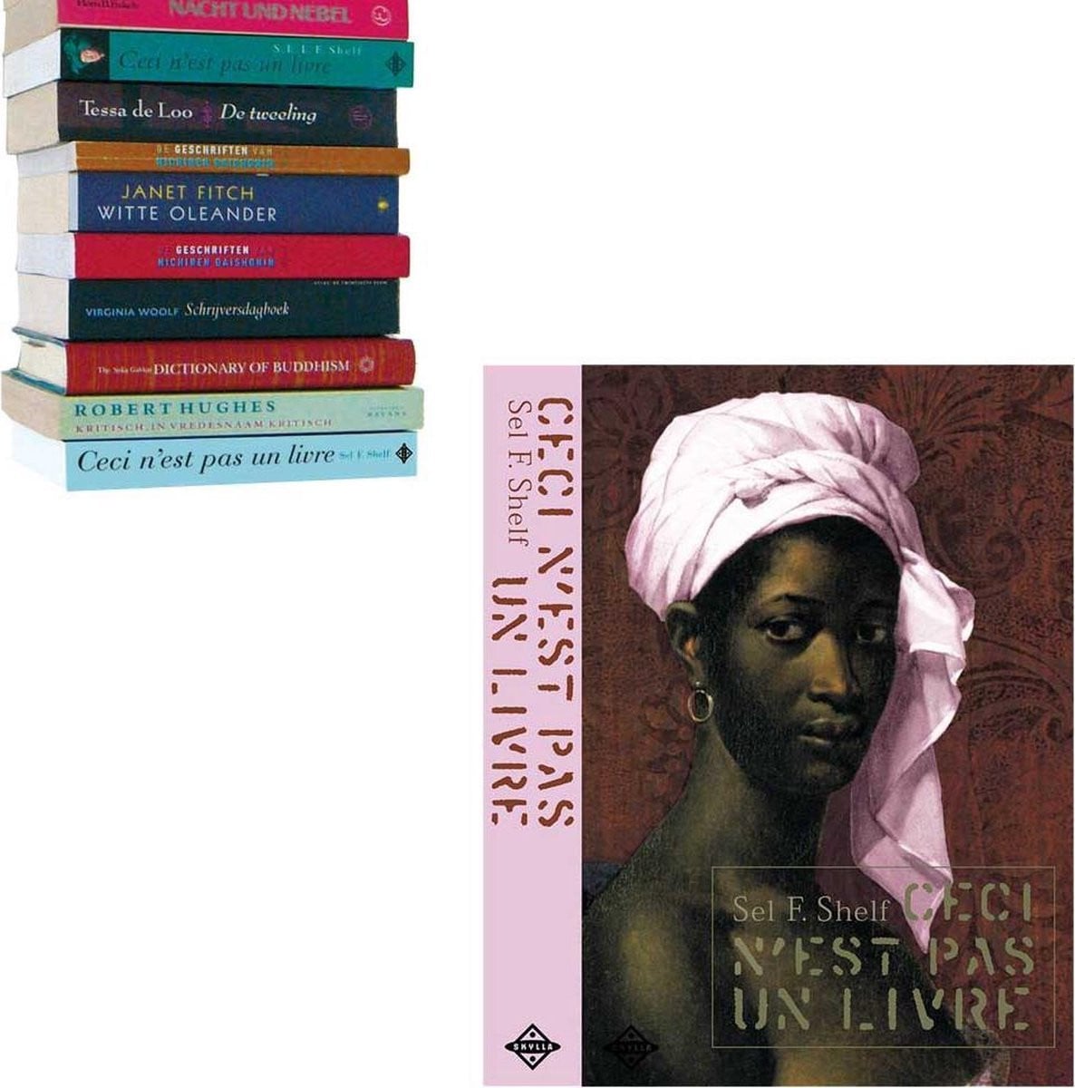 Selfshelf Boekenplank Ceci n'est pas un livre Vrouw Roze L 22 x B 15 x H 3 cm