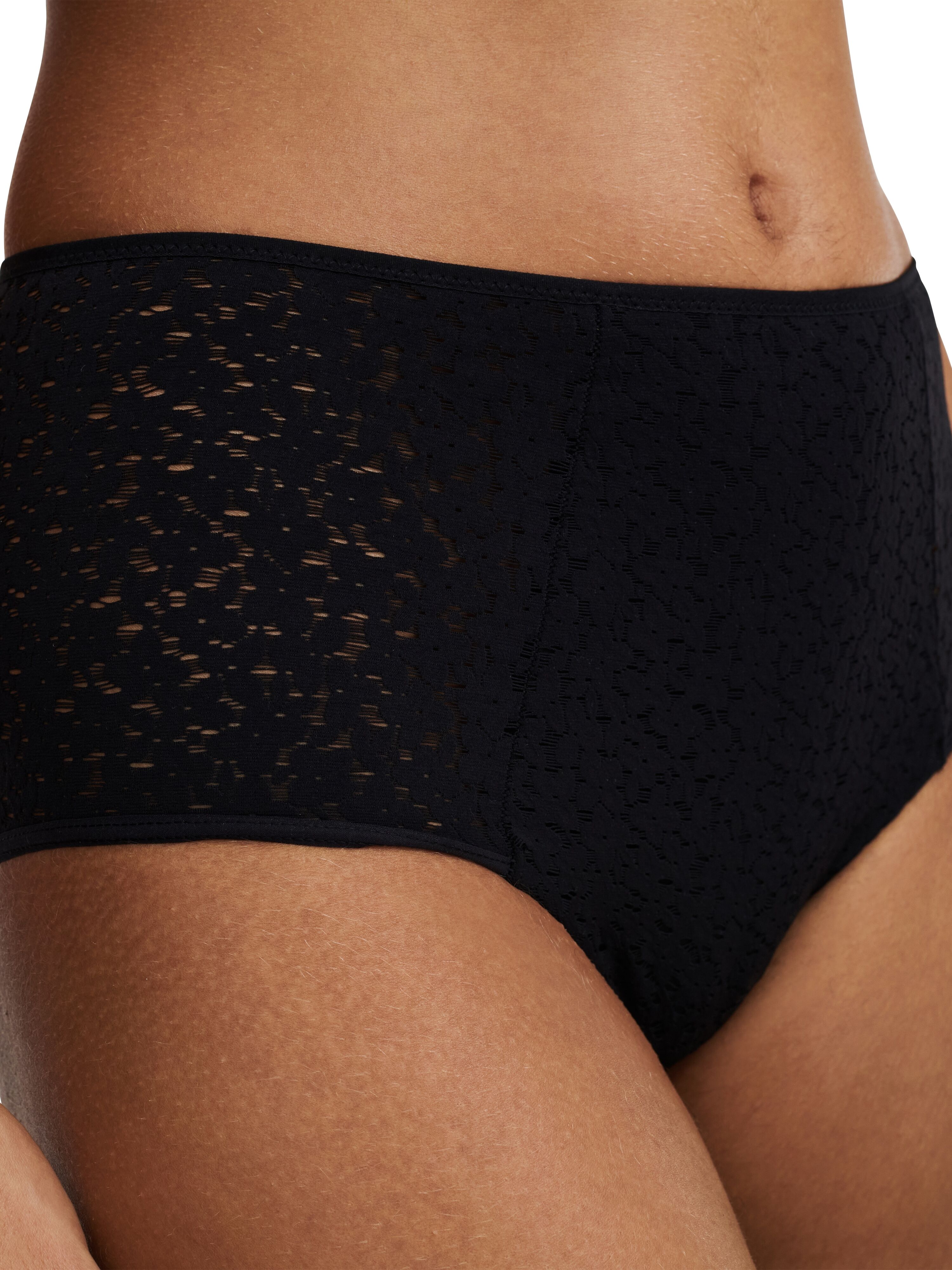 Taillenslip CHANTELLE "NORAH", Damen, Gr. 40, schwarz, Obermaterial: 72% Polyamid, 28% Elasthan, körpernah, Unterhosen Taillenslip, florale Spitze, weiche Materialien