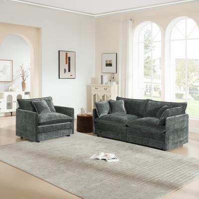 ZWYO HOSIMU Cloud Chenille Upholstered Modular Sectional Sofa with DIY Combination Design