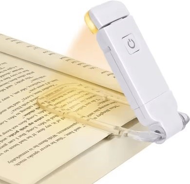 Inspire Curations USB Rechargeable LED Book Lights Adjustable Clip On Reading Lamp white