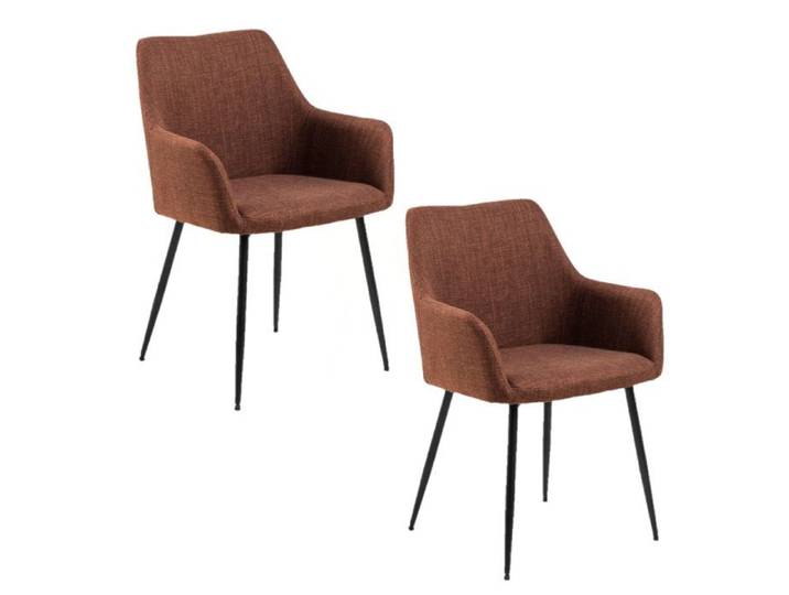 Toilinux - Lot de 2 chaises avec accoudoirs LIZZY - Rouge