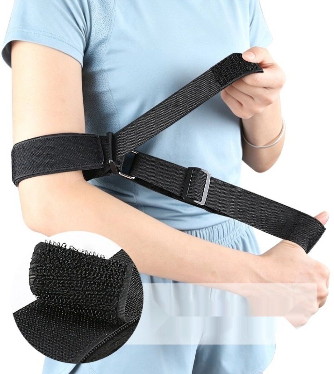 INF Sangle d'entraînement bras réglable – entraîneur de balancement et correcteur de posture, nylon, boucle plastique, noir