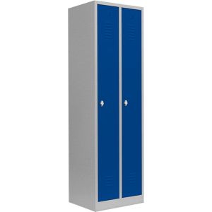 Lüllmann Spind 510101, blau, 2 Abteile, mit Drehriegelschloss, 50 x 180 cm