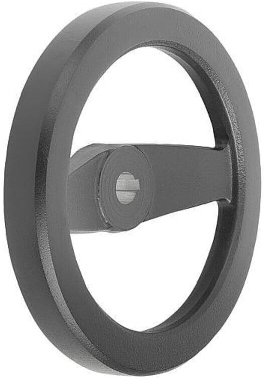 KIPP Speichenhandrad 2-Speichen Ø80 Aluminium schwarz pulverbeschichtet (K0162.11080X10)
