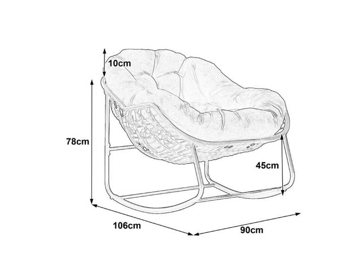 Chaise de Rocking Outdoor Chaise de Lounge Moderne pour Balcon Porche Avant Jardin Cour arrière En acier Blanc
