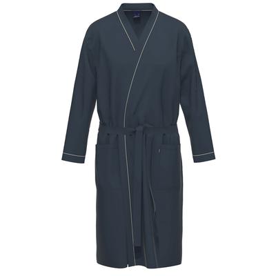 Morgenmantel AMMANN "Morgenmantel Homewear / Loungewear", Herren, Gr. 54, blau (dunkelblau), Baumwolle, Hausmäntel
