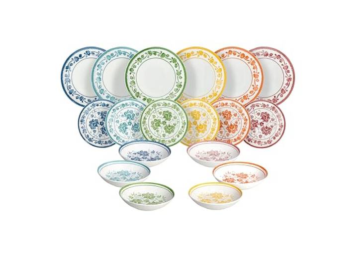 Tognana Sintra, Geschirrset für 6 Personen, 18-teilig, Porzellan, Multicolor