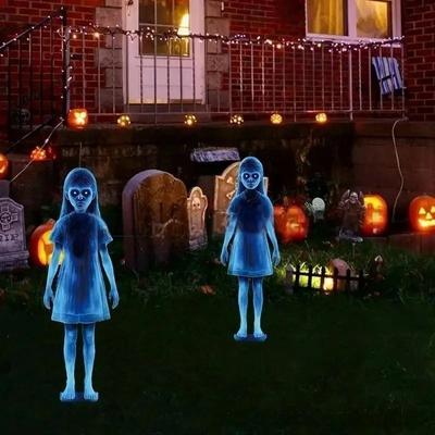 Uplifted Finds Halloween Little Girl Metal Garden Post Decoration 1 Pc