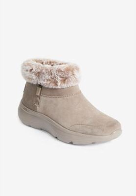 Wide Width Women's The Encore Water Repellent Boot by Skechers in Dark Taupe Wide (Size 11 W)