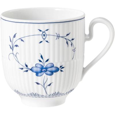 Becher SELTMANN WEIDEN "Amina Strohblume", weiß (weiß, blau), B:8,6cm H:9,6cm Ø:12cm, Porzellan, Trinkgefäße, Becher, Kaffeebecher, Tasse, mit Relief