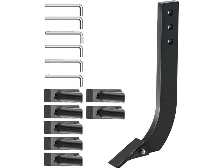 VEVOR 6 pièces tige de lame à caisson\, tige de scarificateur 16''\, tige de racloir à caisson 3 trous\, tige d'arracheur avec dents et goupilles coniques amovibles\, ensemble de tige réglable pour échanger\, creuser\, labourer