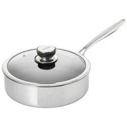 HENSSLERS Edelstahl- Schmorpfanne Ø 26cm inkl. Glasdeckel Wabenstruktur