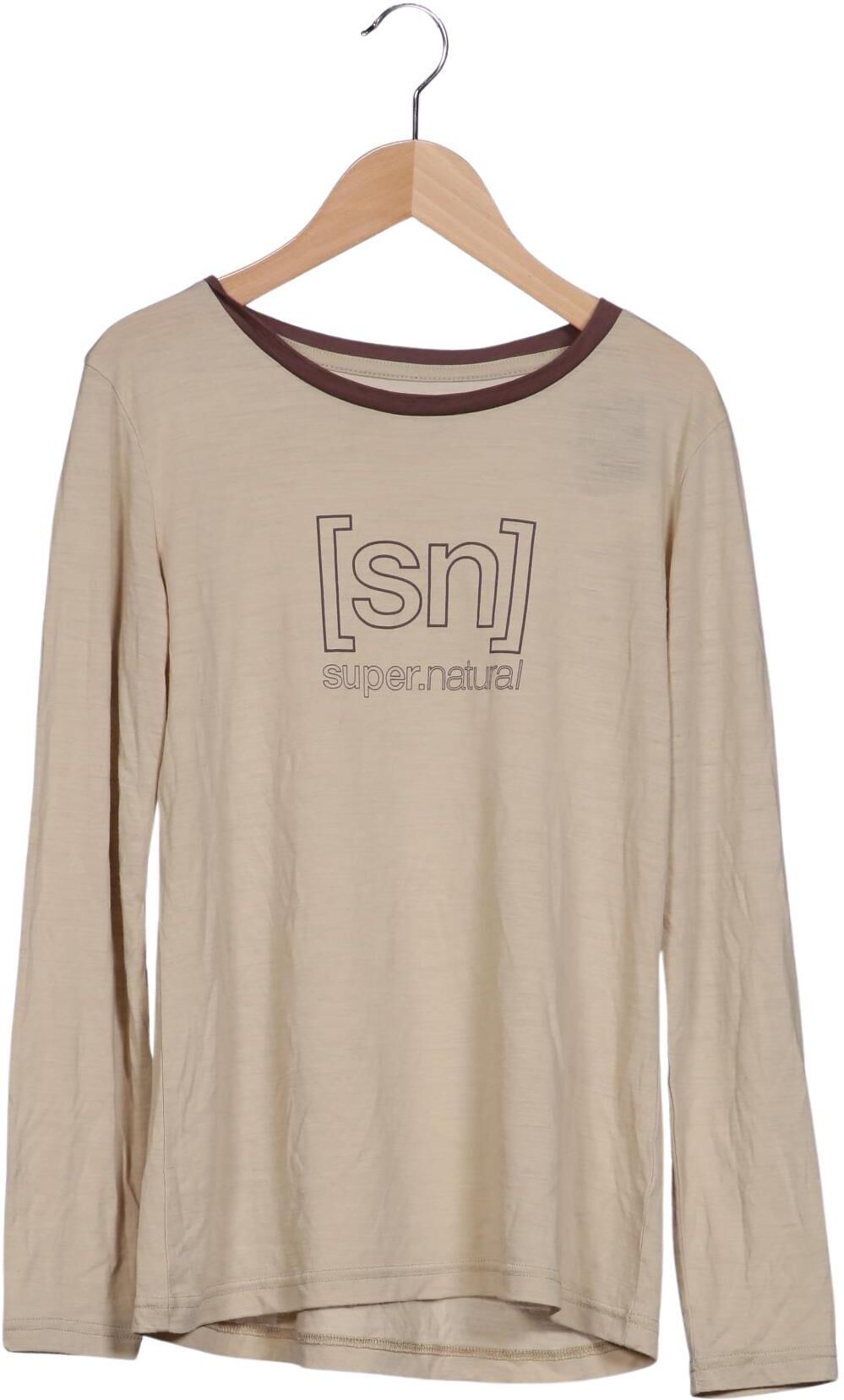 Super natural Damen Langarmshirt, Beige, Gr. S, Merino - Second Hand