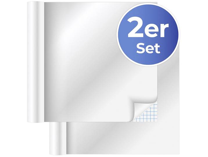 Dekorationsfolie MAXIMEX Spiegeleffekt-Folie , silber, B:58cm L:150cm, Kunststoff, Dekorationsfolien, Dekorationsfolie, 150x58 cm, zuschneidbar, selbstklebend, für Wand, Tür oder Schrank