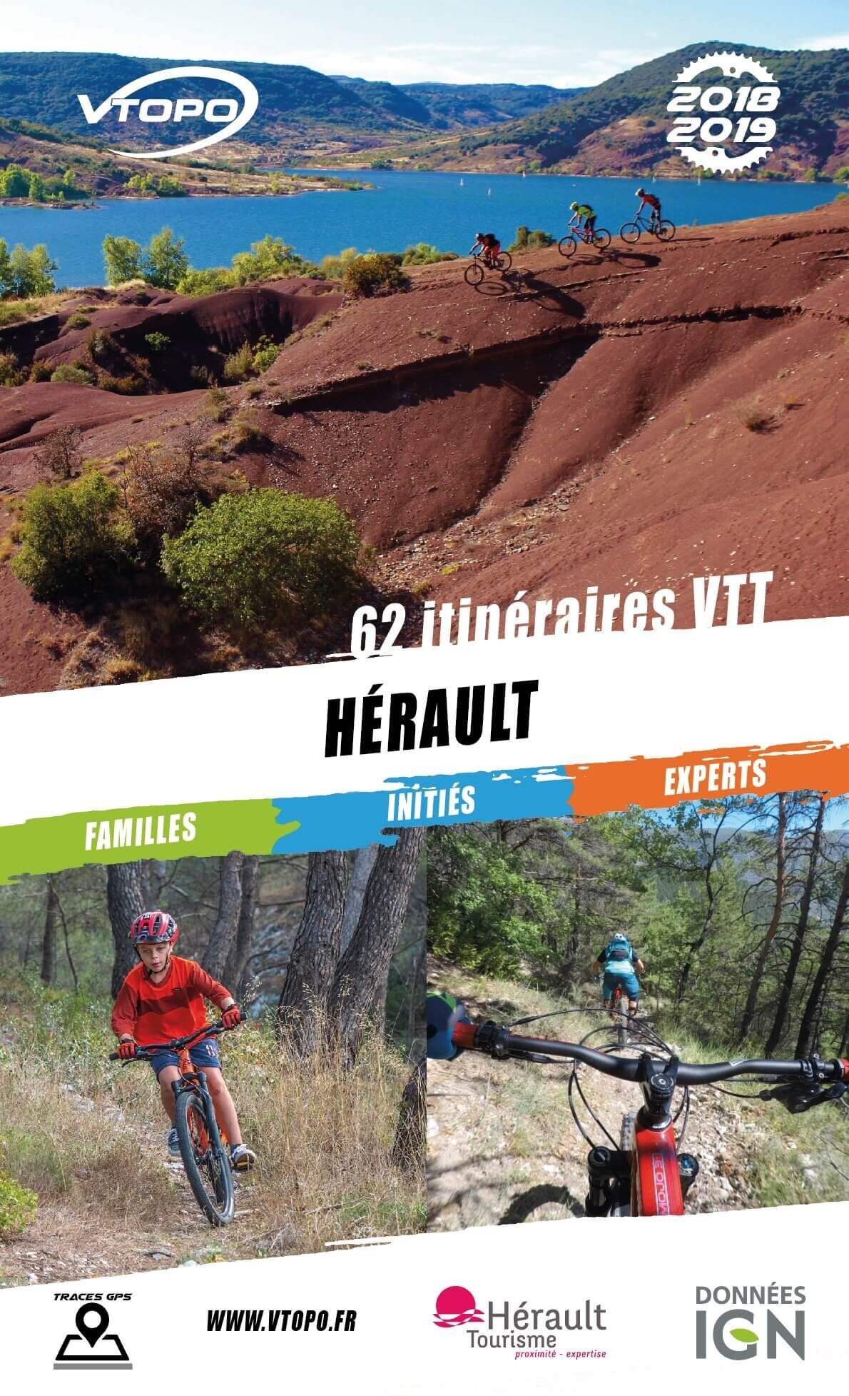Topoguide cyclo - Hérault : 62 itinéraires VTT   VTOPO