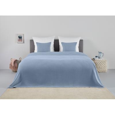 Tagesdecke OTTO HOME "Greta", blau, B:230cm L:250cm, Baumwolle, Tagesdecken, in Waffelpiqué Optik, viele Farben erhältlich, Decke ab 140 x 200 cm