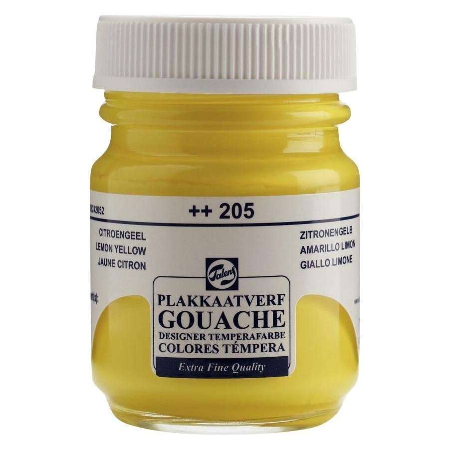 Talens Gouache Extra Fine Quality Bottle 50 ml Lemon Yellow (Primary) 205 (50 ml) (ROY-08242052)
