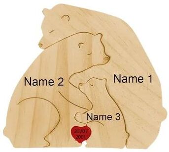 Uplift Treasures Personalized Bear Family Puzzle Ornament 3 Bears not Customized