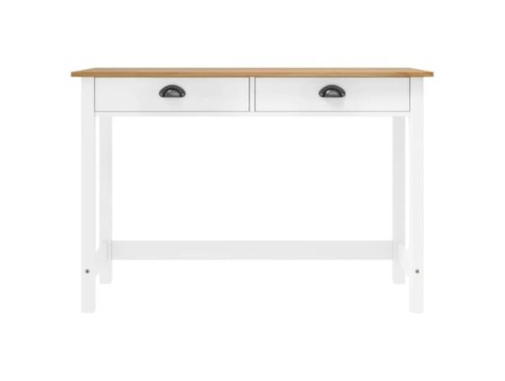 MNCVXAXG Konsole Hill 2 Schubladen 110 x 45 x 74 cm Massivholz Kiefer Serie Hill, Griffschalen in Weiß und E, Möbel für Flur, Esszimmer, Wohnzimmer