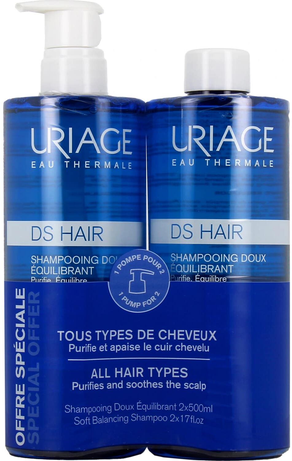 URIAGE DS Champú Equilibrante Capilar 2x500ml