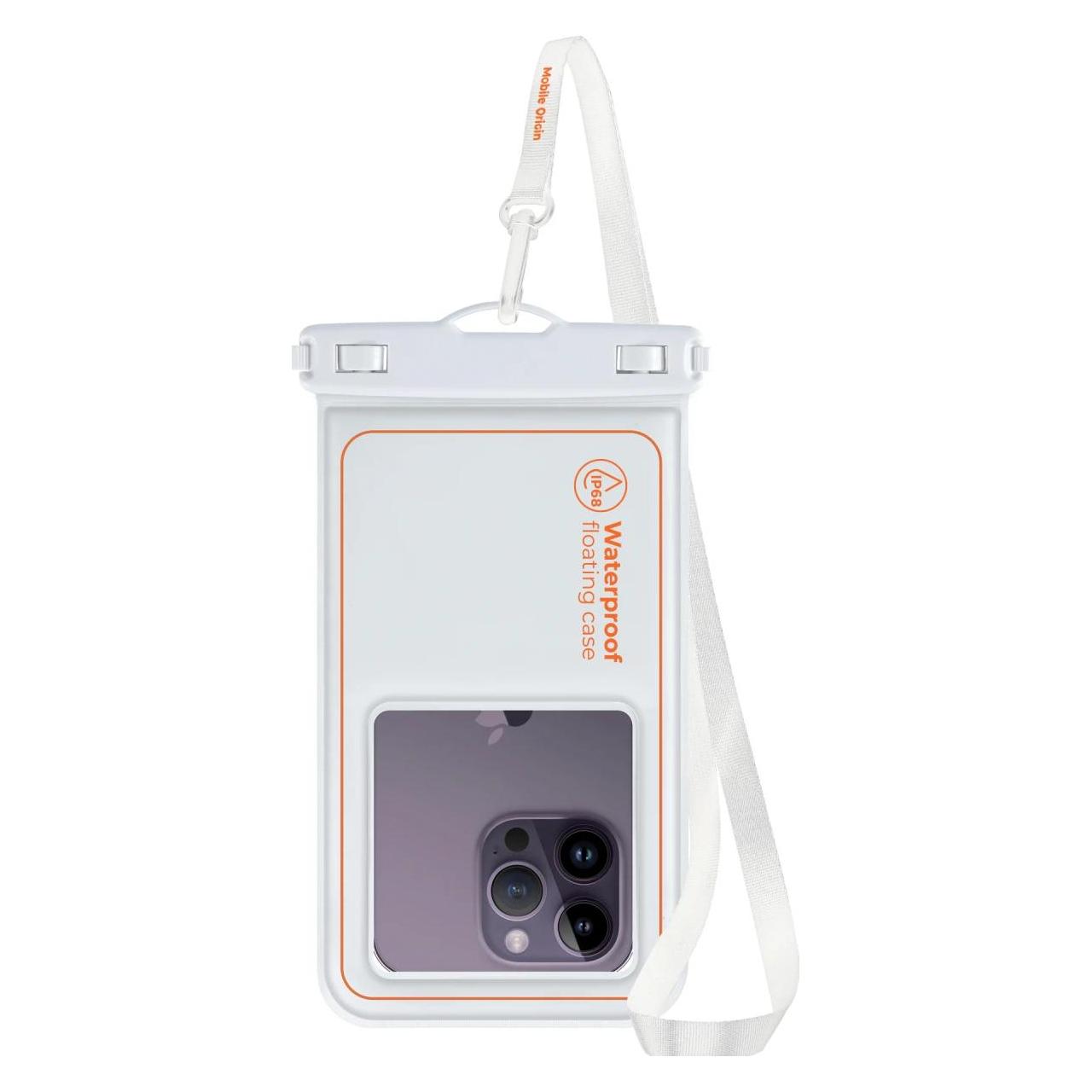 Mobile Origin Waterproof floating case 6.8" - white/orange (Universal) (DBXL-WHT-ORG01)