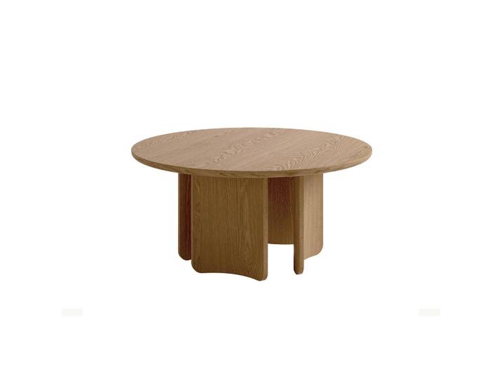 Schöner Wohnen Couchtisch, Eichefarben, Holzwerkstoff, furniert, rund, C-Form, 80x41x80 cm, einfacher Aufbau, 2 in 1 Gestell, Wohnzimmer, Wohnzimmertische, Couchtische, Couchtische rund