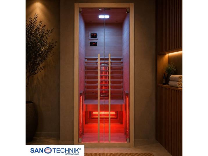 Sanotechnik Infrarotkabine Ruby 1, Naturfarben, Holz, 90.5x195x100 cm, Freizeit & Co, Wellness & Gesundheit, Infrarotkabinen
