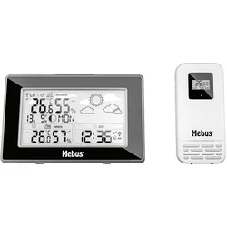 Mebus MEB Funk-Wetterstat.15x9,6x2,2, Wetterstation, Schwarz