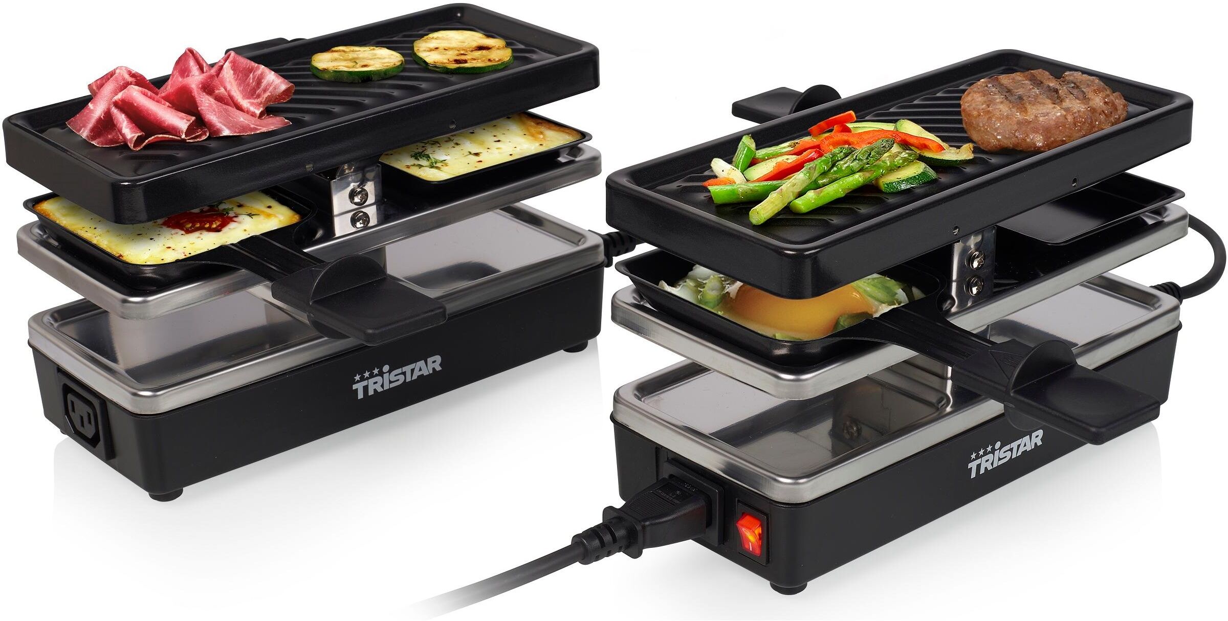 TRISTAR Raclette "erweiterbar 4er", schwarz, Raclettes, Raclette schwarz Einheitsgröße