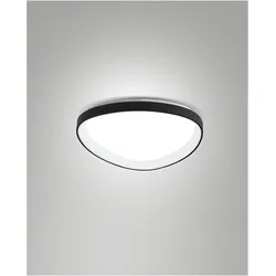 Fabas Luce, Deckenleuchte, Fabas LED-Deckenanbauleuchte Quirk 40W 3150lm 2700-4000K sw Konv IP20 Ø420x70mm 3789-61-101 (3150 lm)