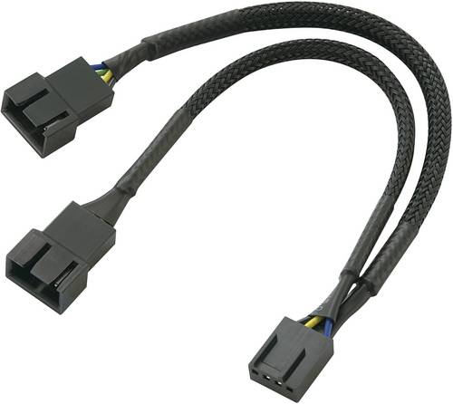 Akasa PC-Lüfter Y-Kabel [1x PC-Lüfter Stecker 3pol. - 1x PC-Lüfter Buchse 4pol.] 0.15m Schwarz