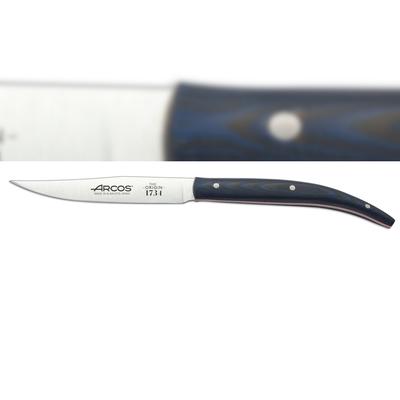 Arcos Table Messer - Steakmesser Tafelmesser - Klinge Nitrum Edelstahl 110 mm - HandGriff ABS Micarta Farbe Blau