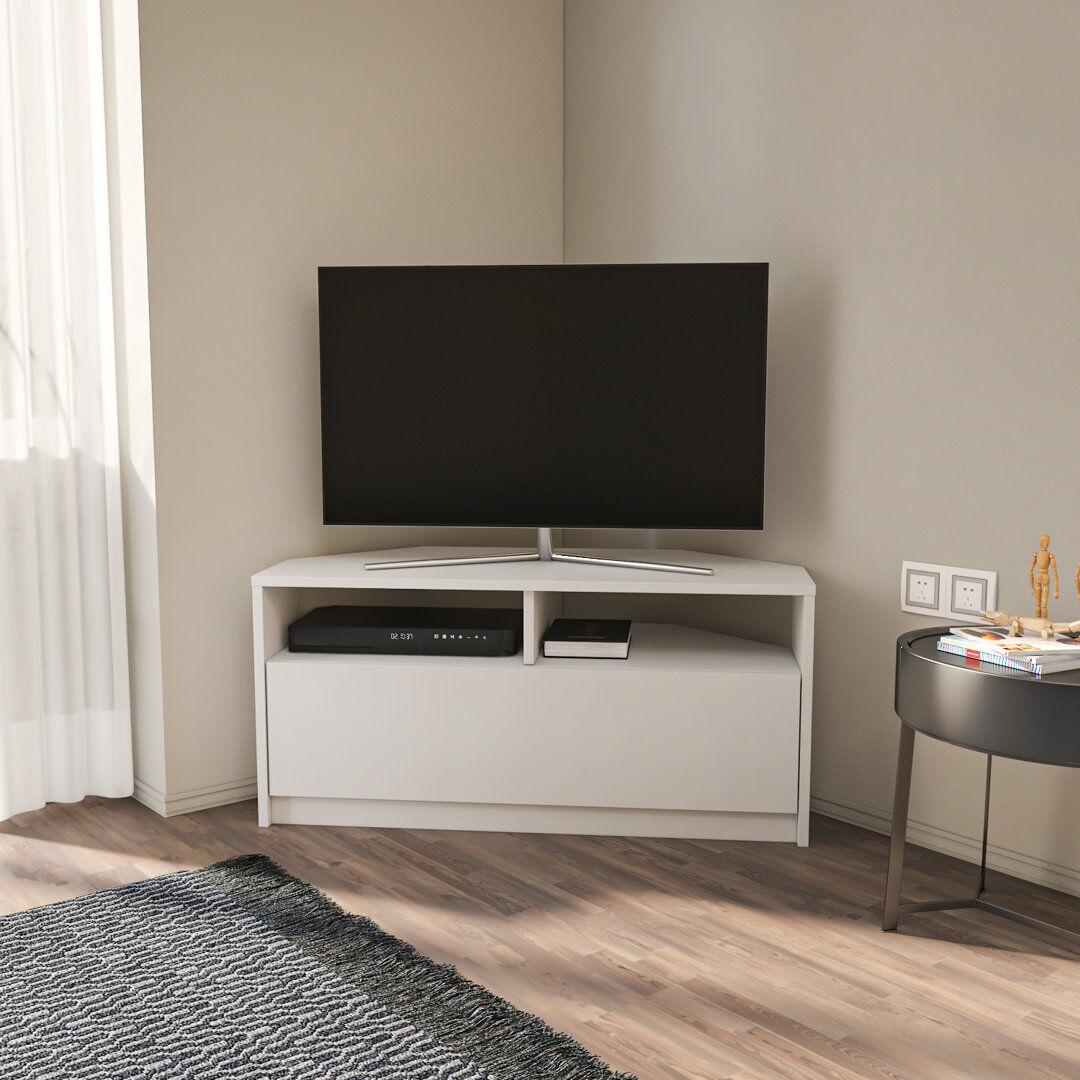17 Stories Droskyn Corner TV Stand for TVs up to 43'' White 43"
