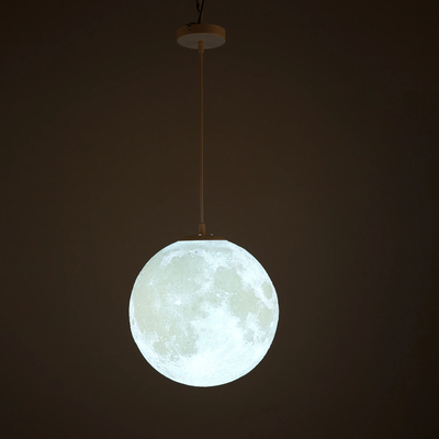 HomeDecorAndMore LLC 3D Hanging Moon Lamp For Home Decor White
