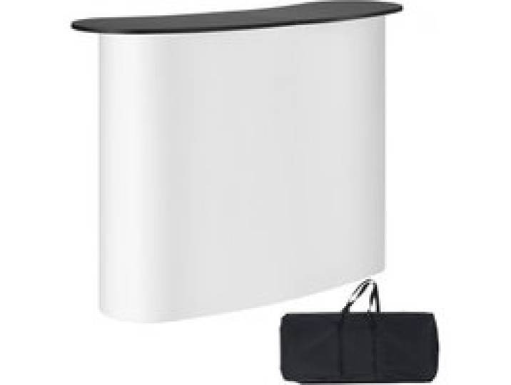 VEVOR Tragbare Messetheke Messetresen, 130 × 46,5 × 95 cm Messestand Ausstellungs-Thekenständer, Faltbarer Promotion-Einzelhandels-Bartisch, Pop-Up-Podium mit Aufbewahrungsregal, Tragetasche