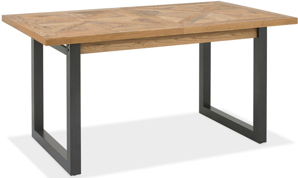 Mercury Phillippi Extendable Rectangular Dining Table with Steel Base Rustic Oak H77 x L158 x W90cm