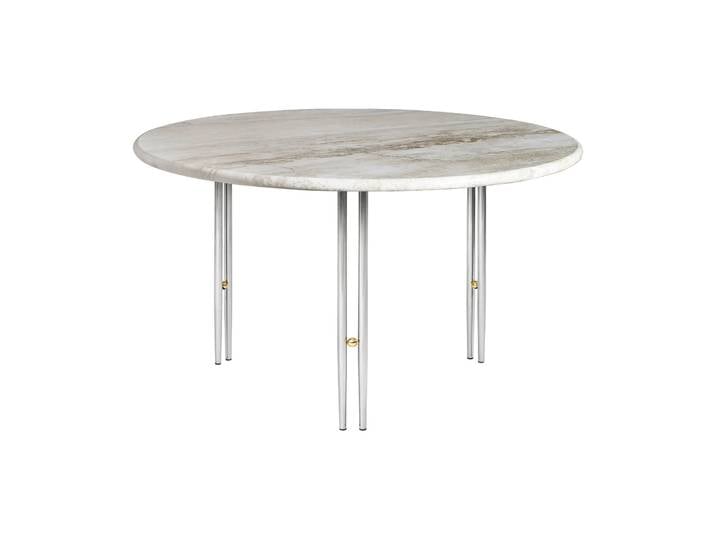 GUBI IOI Couchtisch Rippled beige-chromgestell ø70 cm